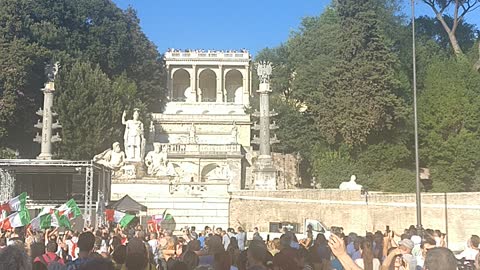 Roma, Piazza del Popolo, No Green Pass 7 Agosto'21