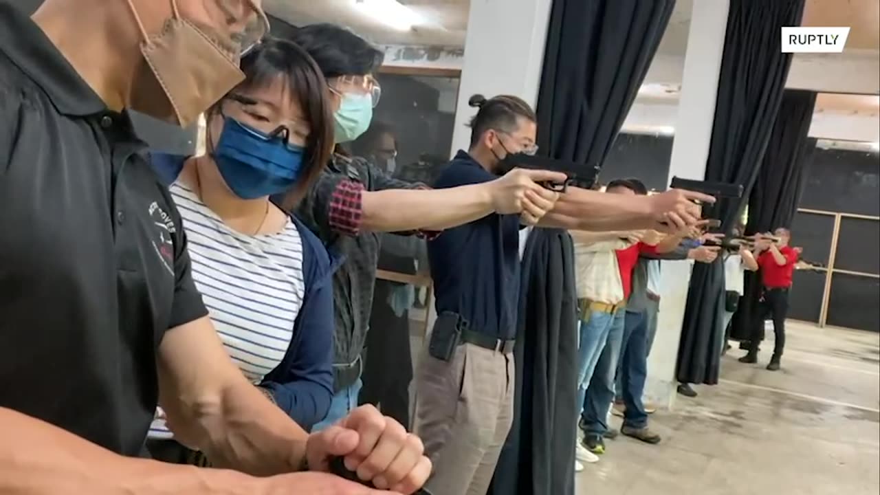 Locals attend shooting range in Taipei amid tensions with China