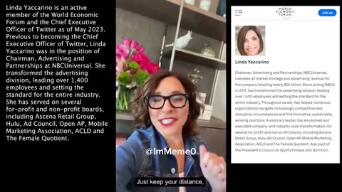 Twitter | World Economic Forum Member Linda Yaccarino Shares Her Thoughts On- "Fake News," "Masking Up or Packing Up" And More. Why Did Musk Choose a World Economic Forum Member to Be the Twitter CEO?