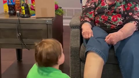 Grandson Pulls Off His Grandma's Prosthetic Leg