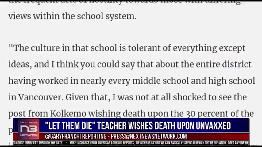 Let Them Die... Let The Hunger Games Begin' Teacher Posts DEATH WISH for Unvaxxed on Facebook