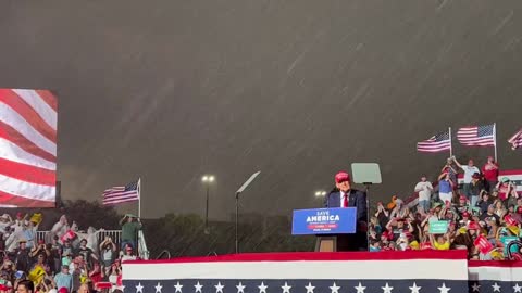 Trump Rallies the Troops In the POURING RAIN (VIDEO)