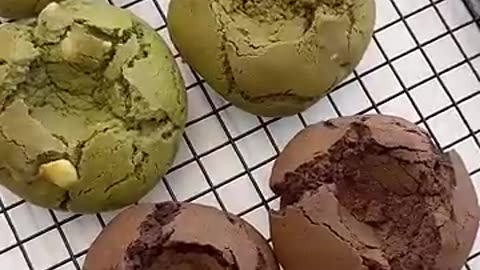 Matcha & Dark Chocolate ganache cookies | 말차 + 초코 가나슈 쿠키 만들기 🍪🌱 #shorts