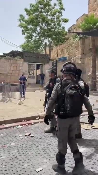 Watch an Israeli Police Officer Get Caught Preparing to Throw a Stun Grenade #shorts