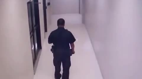 Security guard talks to long expired person.