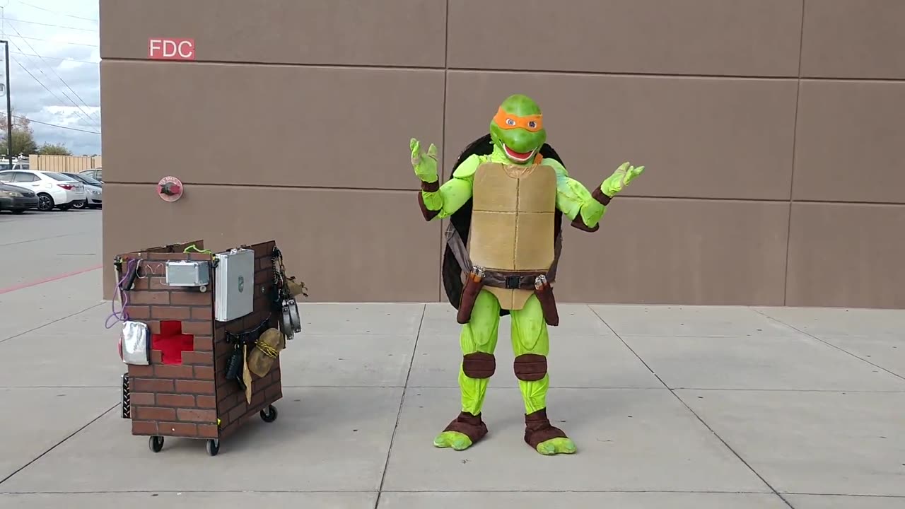 See this Turtle superhero character loses his rolling hero cart