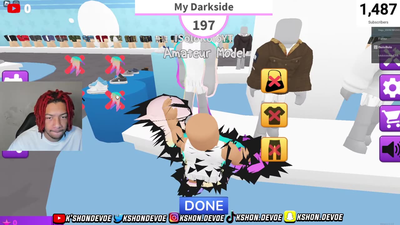 K'shon Plays Roblox Fashion Famous!