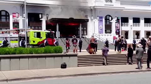 Australian old parliament set alight by protesters