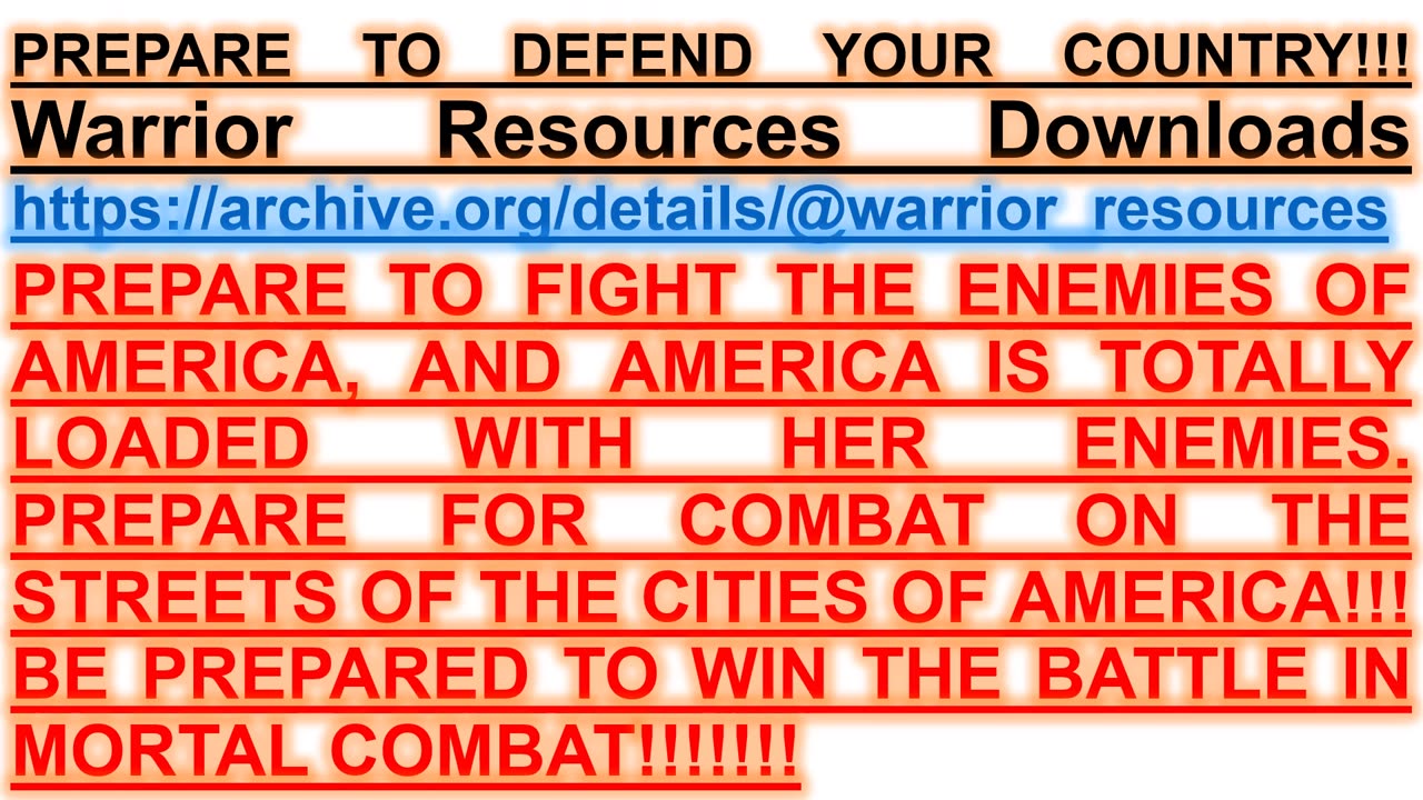 PREPARE TO DEFEND YOUR COUNTRY!!! - Warrior Resources Downloads