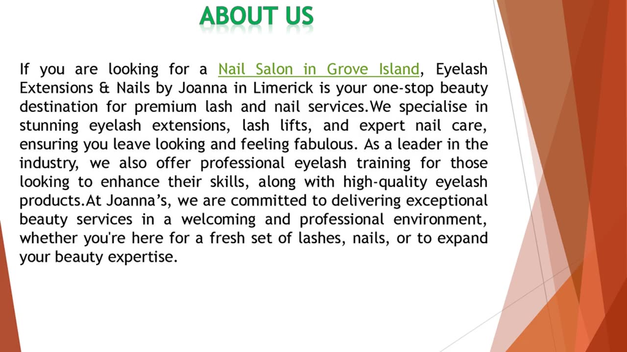 If you are looking for a Nail Salon in Grove Island