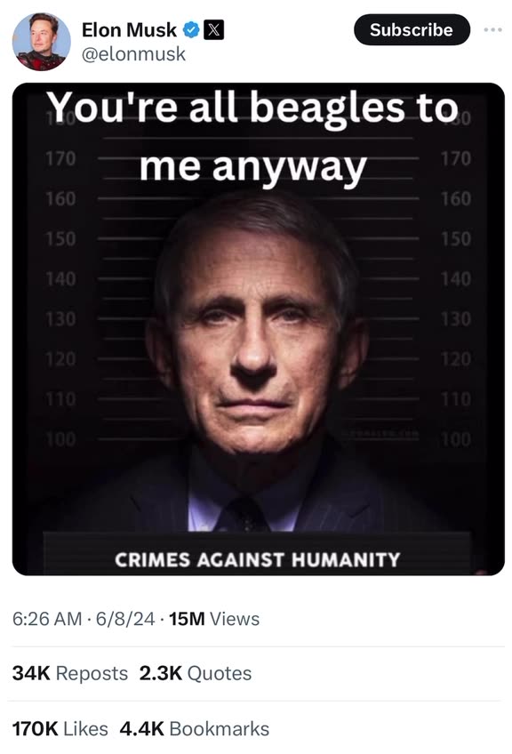 Elon Musk Posts BRUTAL Fauci Meme
