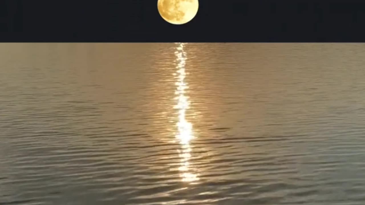 Soothing View of Moon Rise From Sea