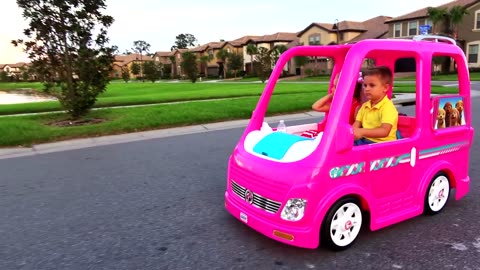 Diana and Her Barbie Car - Camping Aventure