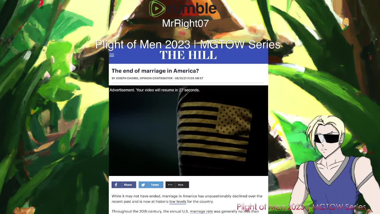 The Plight of Men 2023 | MGTOW Series | Articles: The End of Marriage in America!