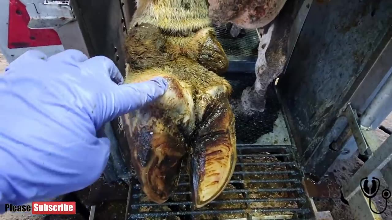 Huge Pus Abscess In Cow Hoof