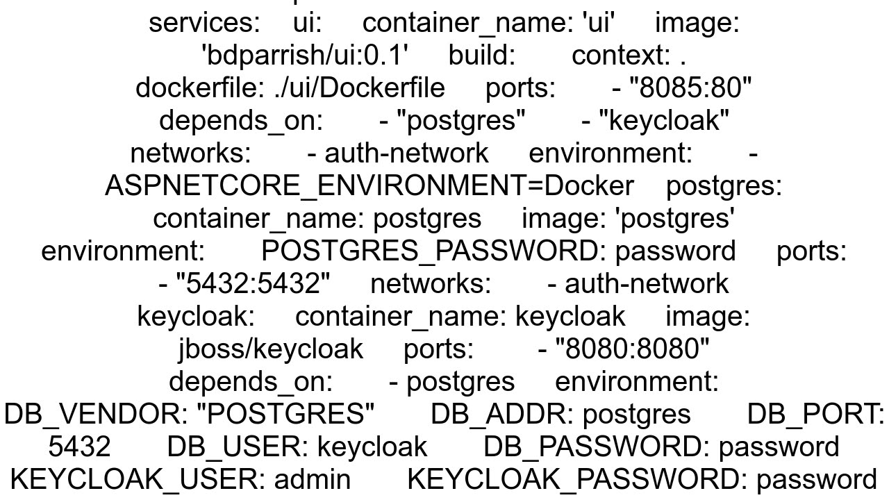 Keycloak in dockercompose network