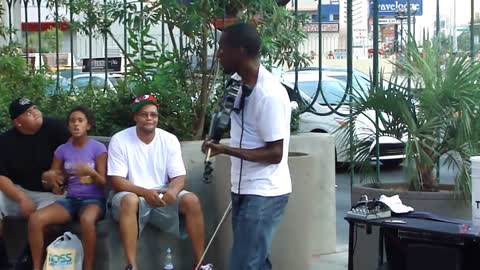 Street Performer @ Las Vegas watching Talented Violinist July 2012