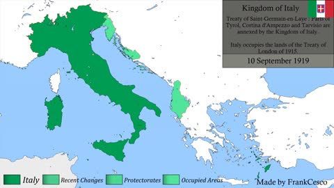 History of ITALY (1859 - 2020) - Detailed Map