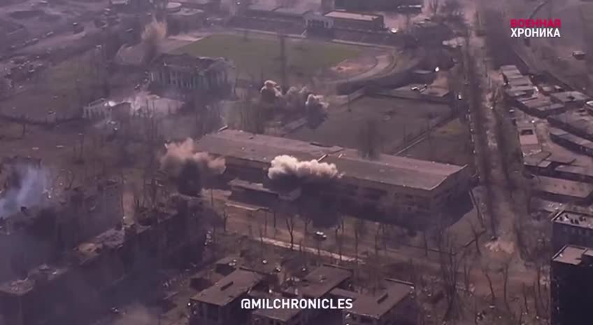 Ukraine War - A bird's-eye video of the assault on Azovstal
