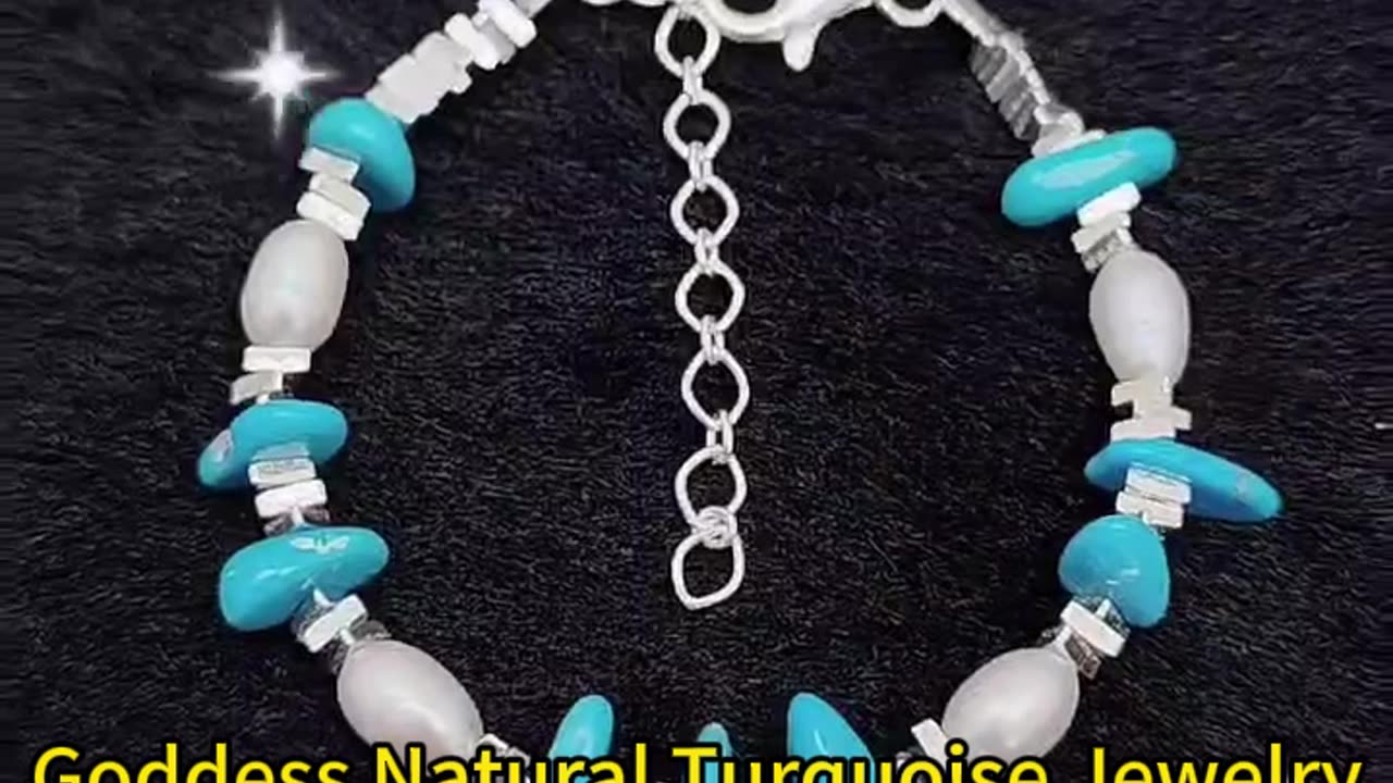 GN-20241112-03 Goddess Natural Turquoise Jewelry S925 Silver with Pearls High Quality Turquoise