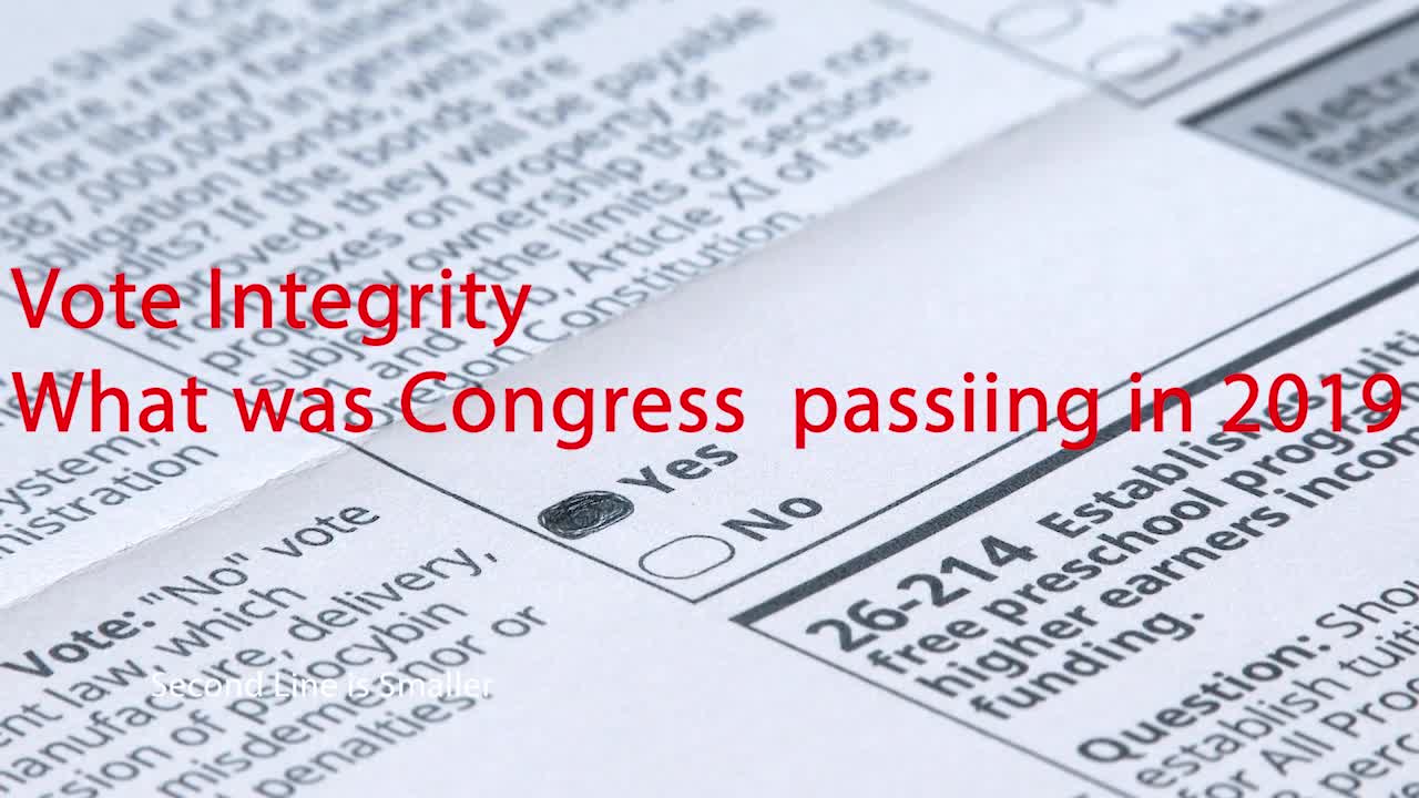 What Congress was doing before the 2020. Election Security Act of 2019