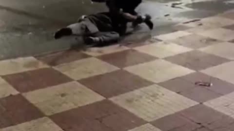 Fake North African asylum seeker beats a homeless man for fun. We need mass