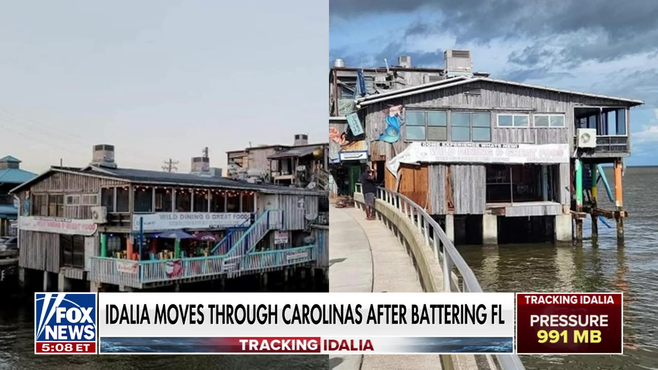 Idalia wipes out popular Florida restaurant's deck