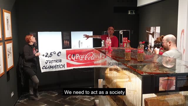 Climate Activists at Egyptian Museum in Barcelona
