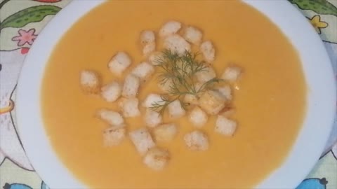 Pumpkin Cream - Soup with Cream and Croutons / YUM!!!