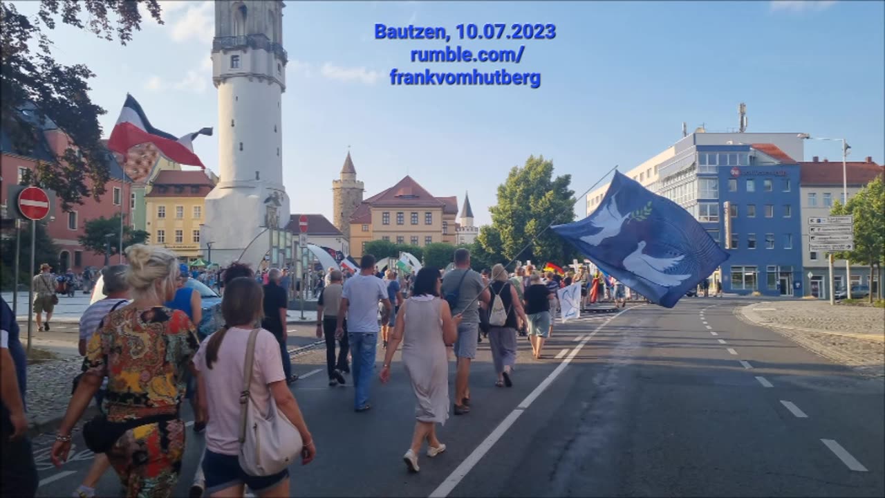 MONTAGSSPAZIERGANG, Start und Ankunft - BAUTZEN, 10 07 2023, 127. MAHNWACHE 🕊