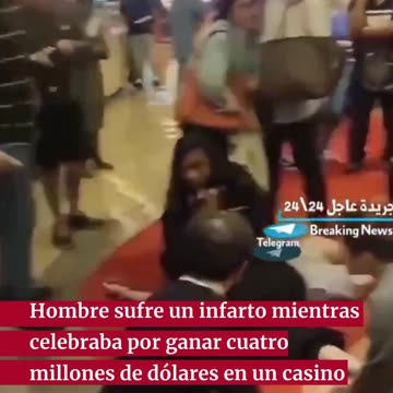 Hombre sufre infarto en casino