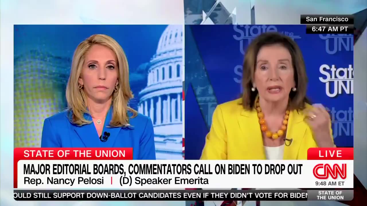 Nancy Pelosi palesemente ubriaca che appare in TV