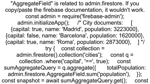 Is it possible to run sum aggregation in Firebase Admin SDK