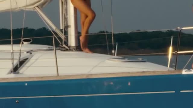 Hot Girl On A Yacht