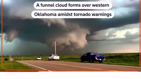 Funnel Cloud Forms Over Oklahoma Town