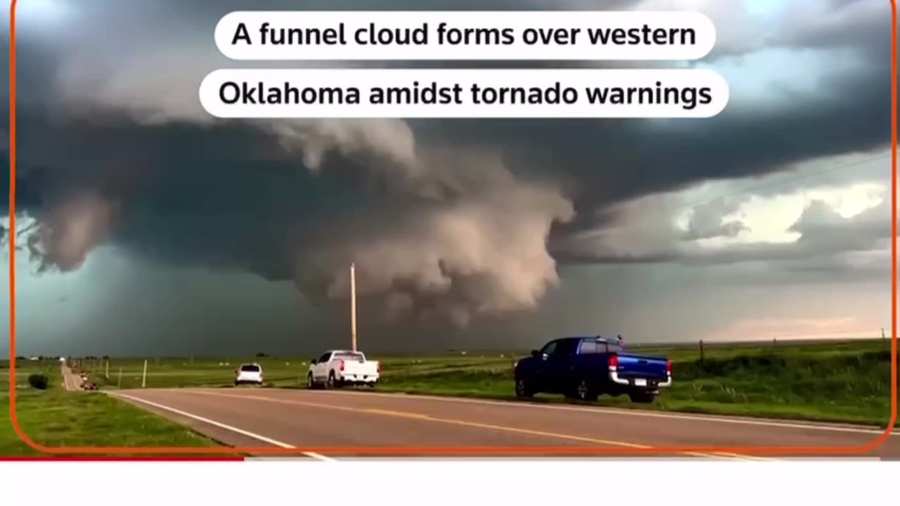 Funnel Cloud Forms Over Oklahoma Town