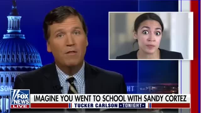 Tucker Carlson roasts AOC- Imagine going to school with her #shorts