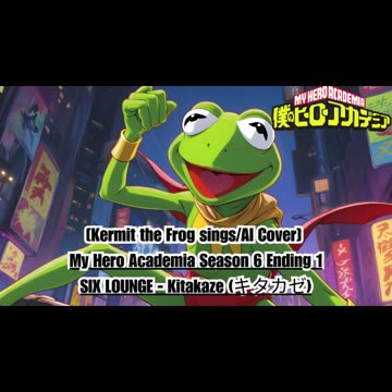 [Kermit the Frog sings/AI Cover] My Hero Academia Season 6 Ending 1 SIX LOUNGE - Kitakaze "キタカゼ"