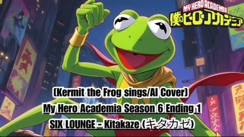 [Kermit the Frog sings/AI Cover] My Hero Academia Season 6 Ending 1 SIX LOUNGE - Kitakaze "キタカゼ"