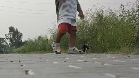 Funny video | Child playing on road |