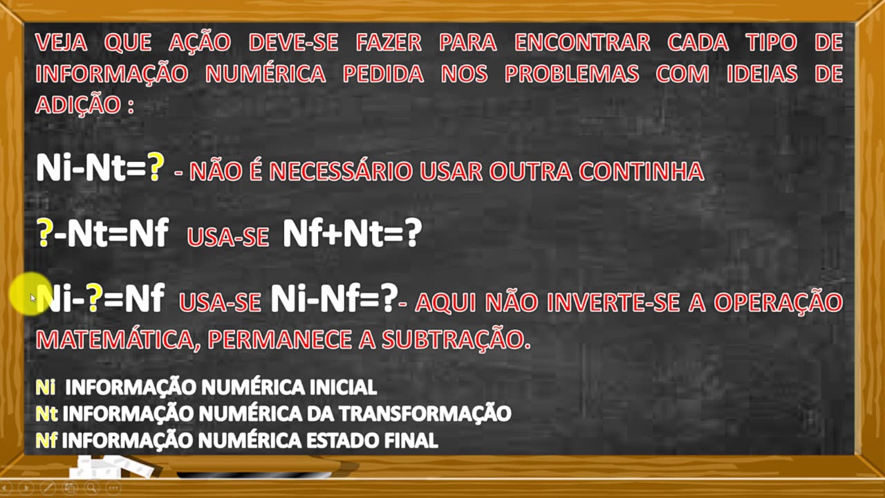 VIDEOAULA: EFETUAÇÃO DE CONTINHAS DE SUBTRAÇÃO COM INCÓGNITA NO ESTADO INICIAL E NA TRANSFORMAÇÃO.