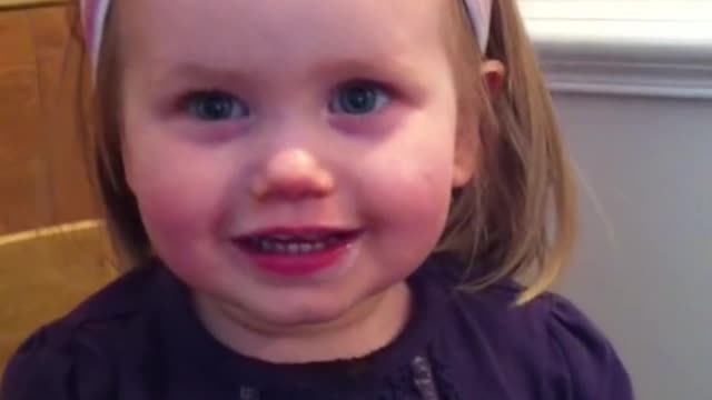 Cute baby learning to speak