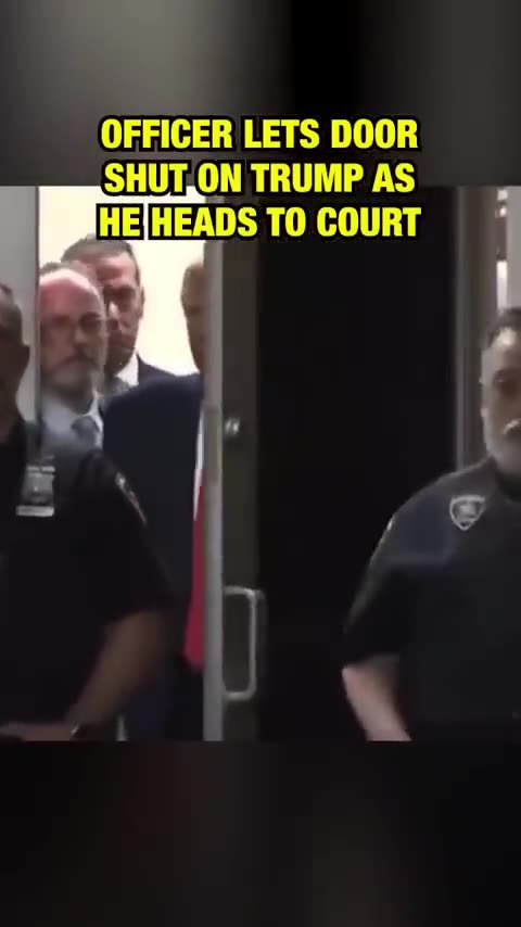 OFFICER DOES NOT HOLD DOOR FOR TRUMP
