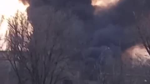 Russian ammunition depot in Donetsk hit, March 22th