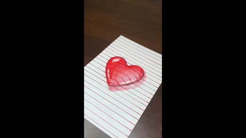 "Easy Mesmerizing 3D Water Drop Heart | Easy Step-by-Step Drawing Tutorial"