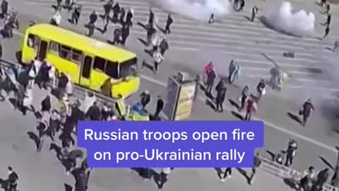 Russian troops open fire on pro-Ukrainian rally