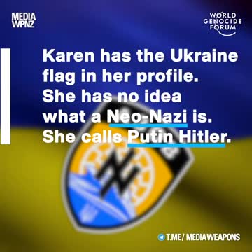 This is 'Karen'. She is brainwashed and she is supporting nazism