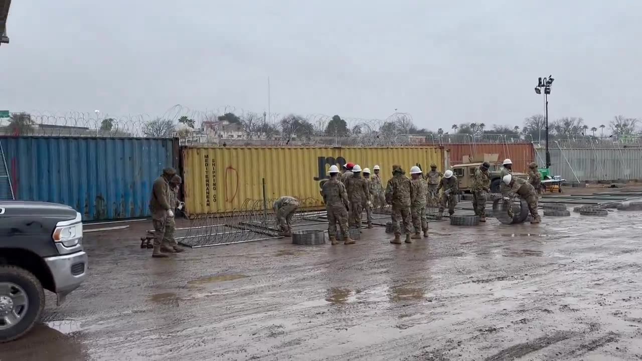 More razor wire being installed in Eagle Pass by Texas National Guard soldiers