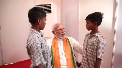 Heartwarming moments as PM Modi meets tribal siblings Avi and Jay who lost their parents