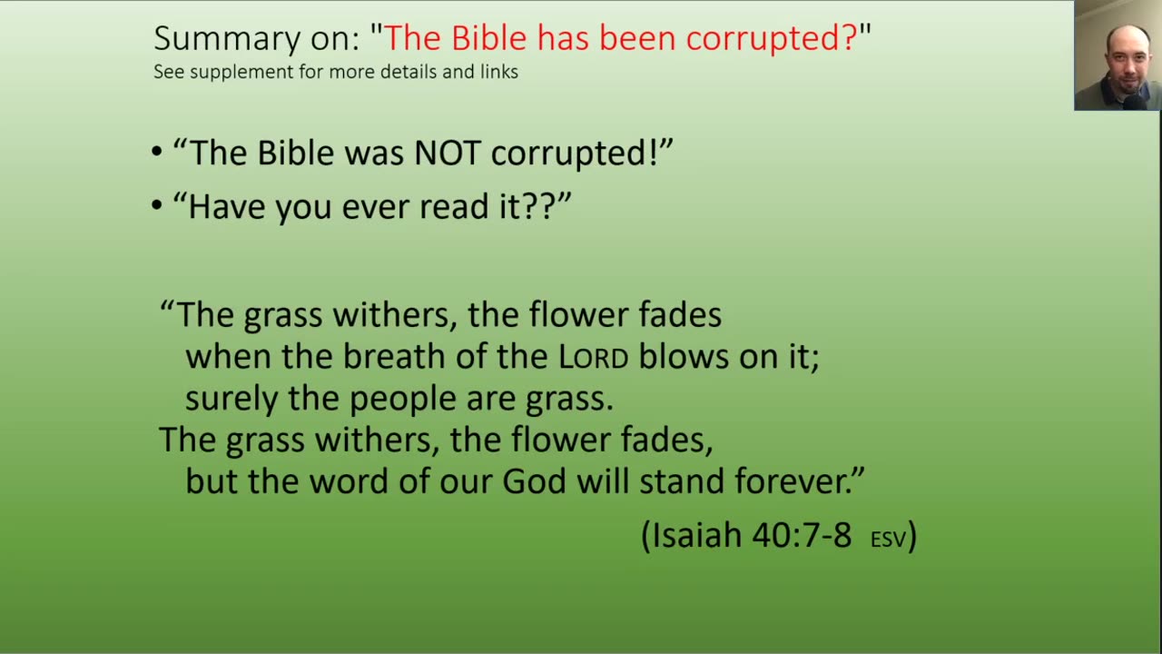 Christian-Muslim Dialog - Was the Bible Corrupted? part two 7